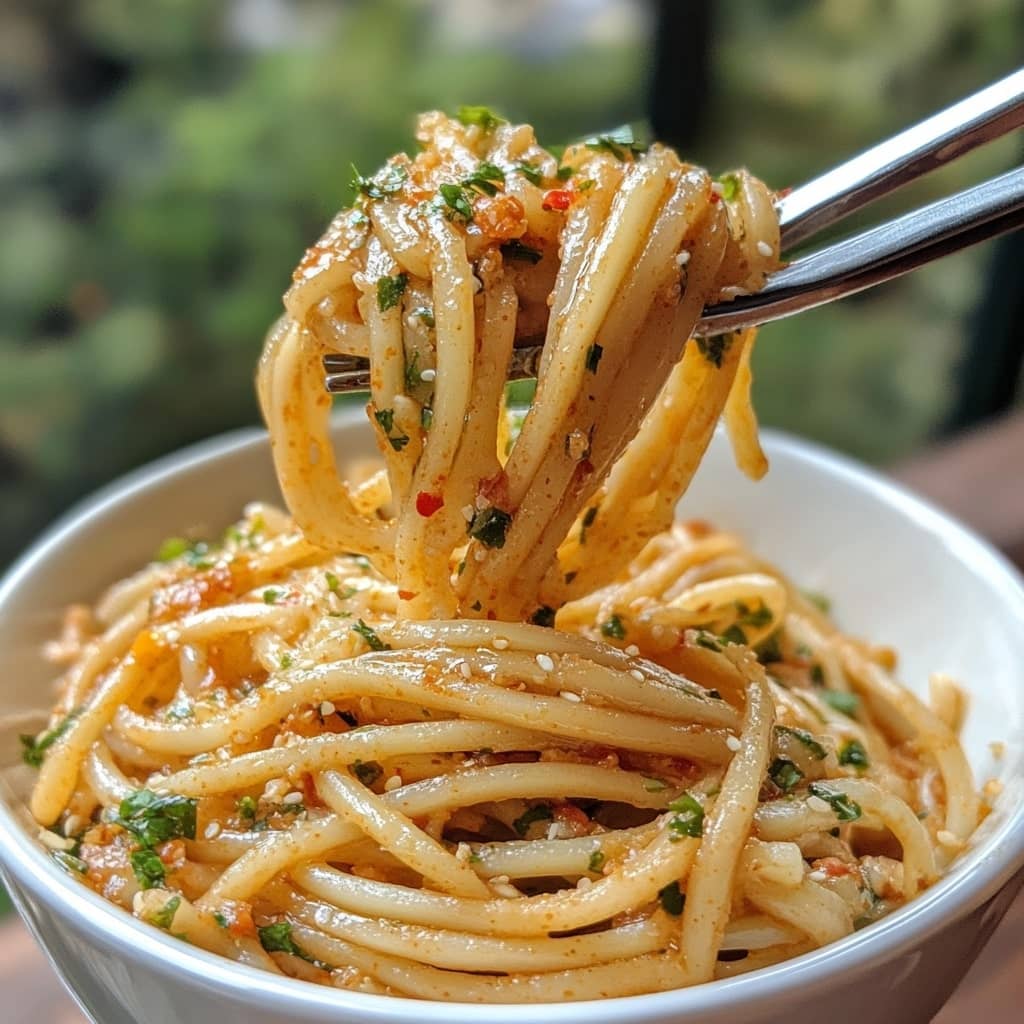 Creamy spicy garlic noodles