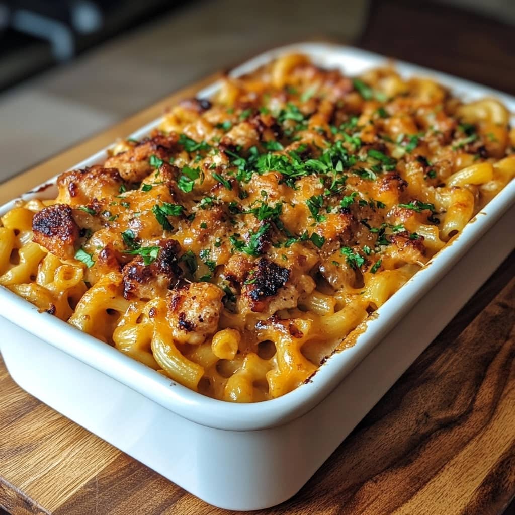 High Protein Honey BBQ Chicken Mac & Cheese