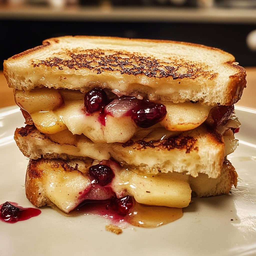 Brie, Apple and Cranberry Grilled Cheese