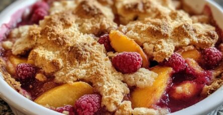 Easy Peach and Raspberry Cobbler