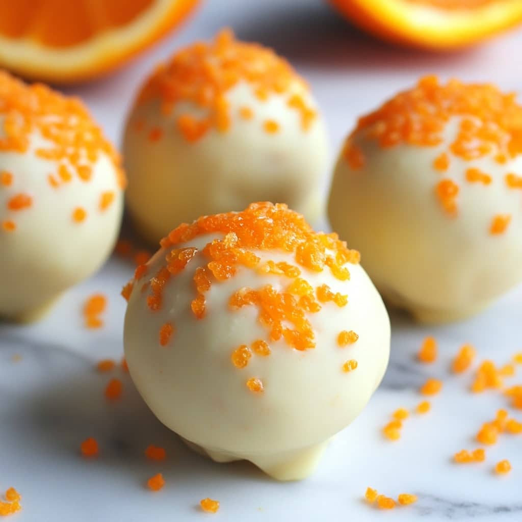 No Bake Orange Creamsicle Truffles
