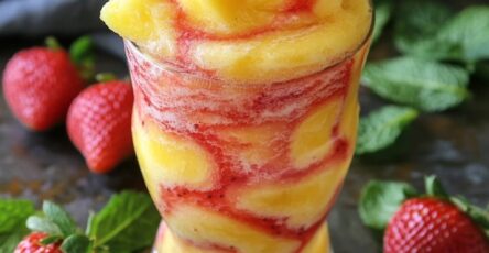 Pineapple Strawberry Swirled Slushies: Cool Treat