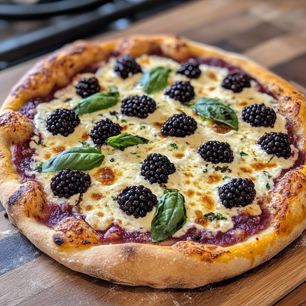 Blackberry Basil Ricotta Pizza