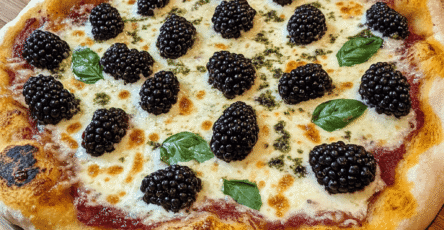 Blackberry Basil Ricotta Pizza