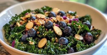 Summer Peach & Blueberry Kale Salad