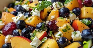 Blueberry Peach Feta Salad