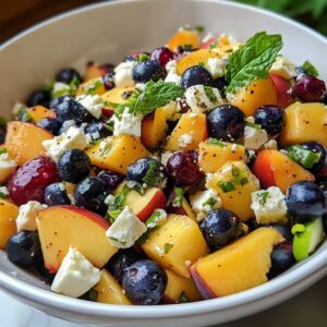 Blueberry Peach Feta Salad
