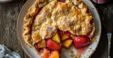 Brown Butter Strawberry Peach Pie