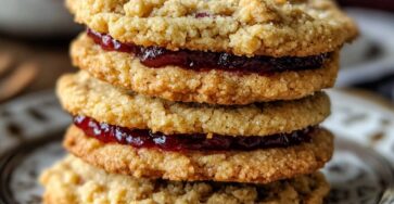 Buttery Raspberry Crumble Cookies with a Sweet Jam Filling: A Treat That’s Hard to Resist