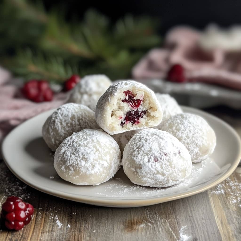 Cranberry Orange Snowball Cookies