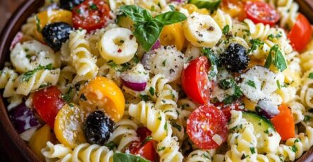 Lemon Herb Mediterranean Pasta Salad