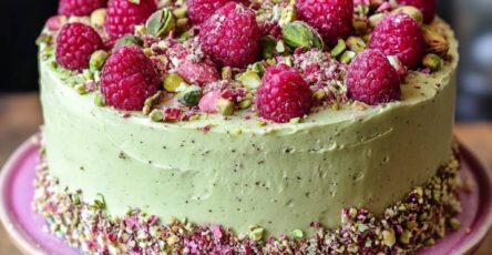 Pistachio Raspberry Cake