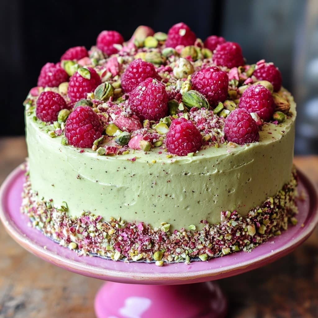Pistachio Raspberry Cake
