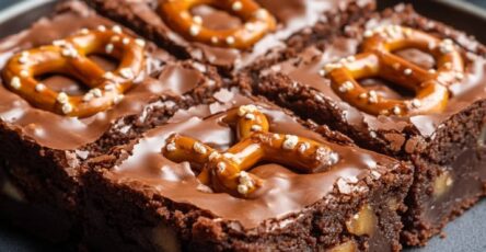 Pretzel Bottom Caramel Brownies