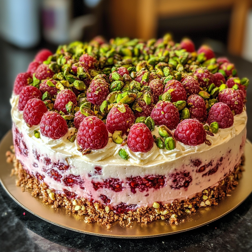 Raspberry Pistachio Cake