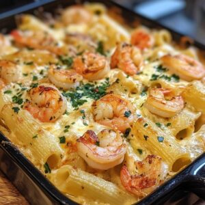 Shrimp Scampi Pasta Bake