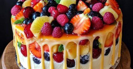 Summer Fruit Sangria Cake Recipe