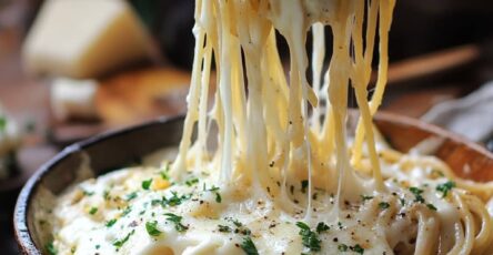 cheesy garlic parmesan spaghetti with cream cheese