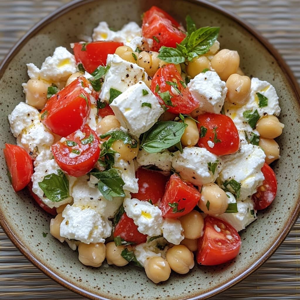 Cottage Cheese and Chickpeas Salad