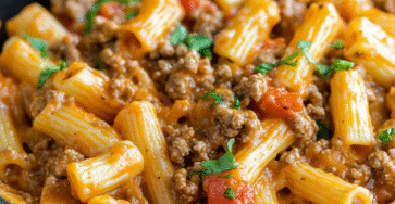 Creamy Rotel Pasta with Ground Beef