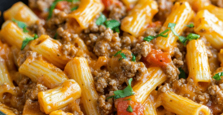 Creamy Rotel Pasta with Ground Beef