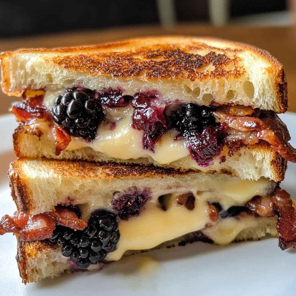 Delicious Blackberry Bacon Grilled Cheese