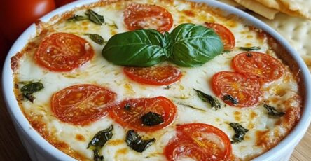 Hot Cheesy Caprese Dip