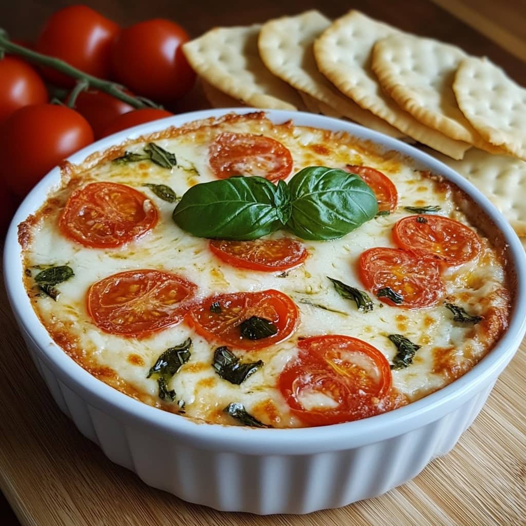 Hot Cheesy Caprese Dip