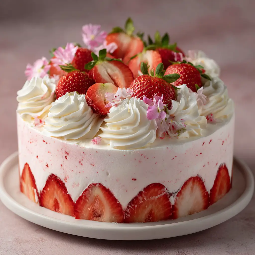 Fresh Strawberry Cream Cake