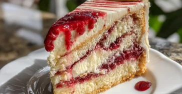 Raspberry Swirl Cheesecake Cake