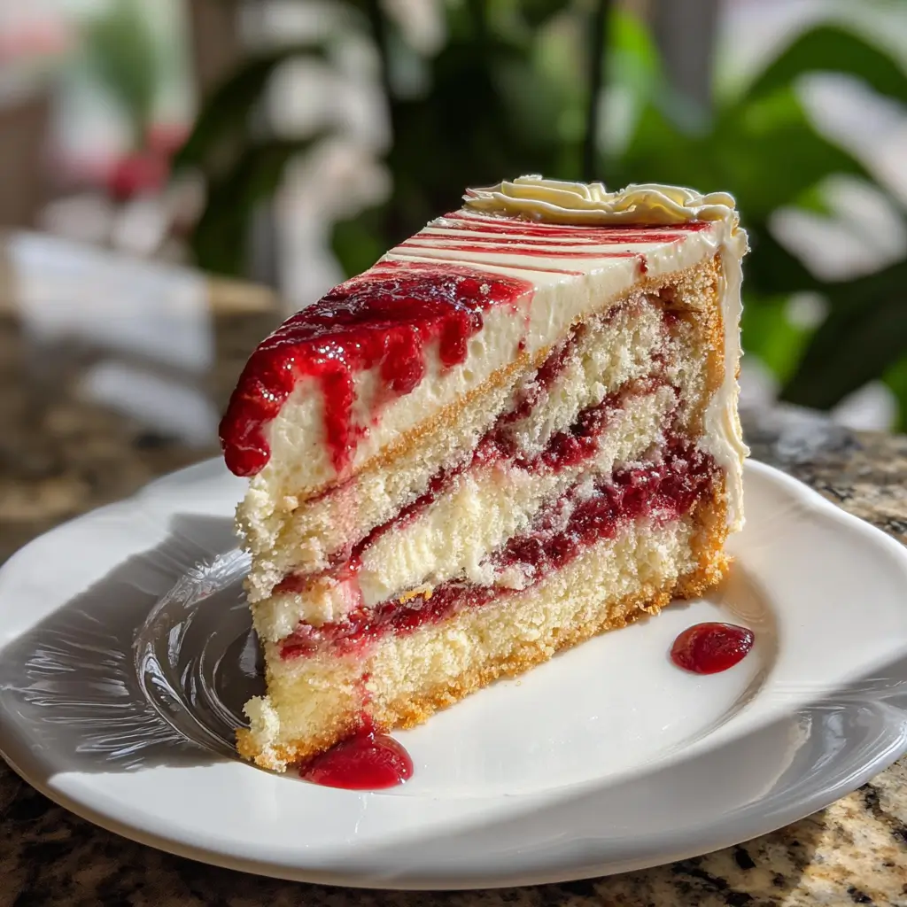 Raspberry Swirl Cheesecake Cake