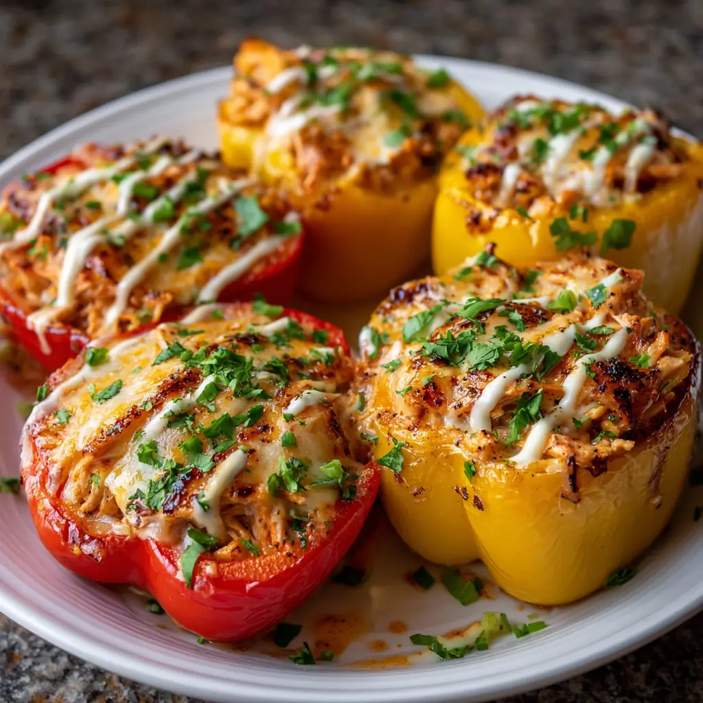 Buffalo Chicken Stuffed Peppers