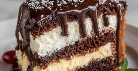 Cheesecake Stuffed Chocolate Cake
