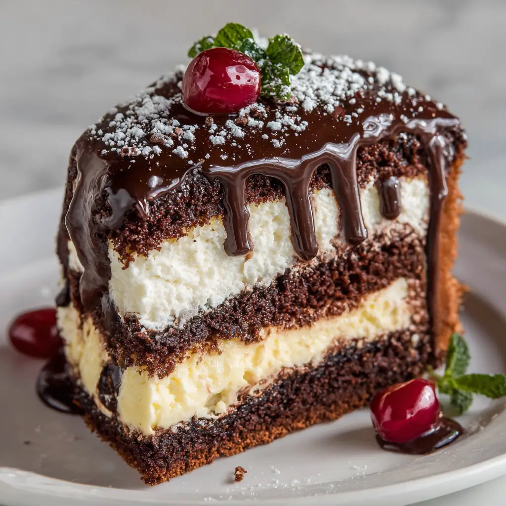 Cheesecake Stuffed Chocolate Cake
