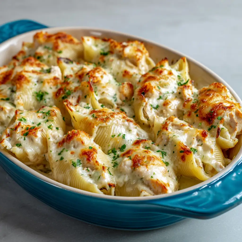Chicken Alfredo Stuffed Shells