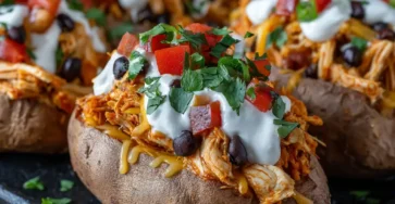 Chicken Fajita Stuffed Sweet Potatoes