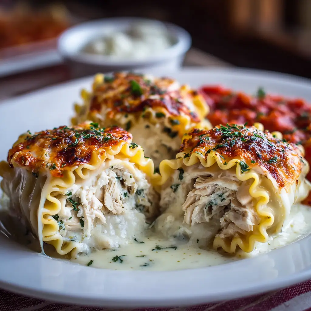 Chicken Lasagna Roll Ups