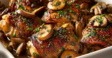 Chicken Thighs with Mushrooms & Wine