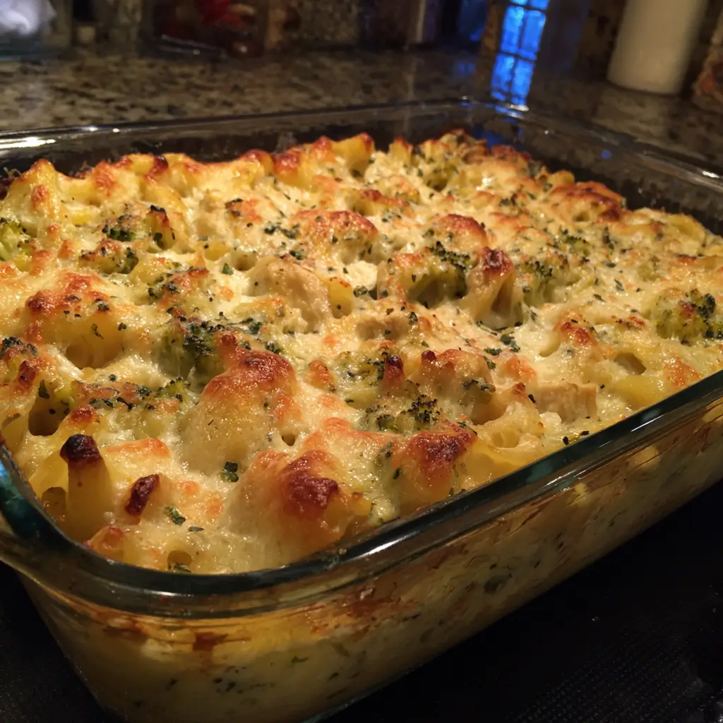 Chicken and Broccoli Alfredo Bake