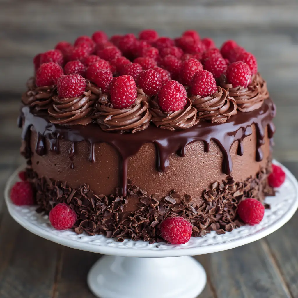 Chocoate Raspberry Truffle Cake