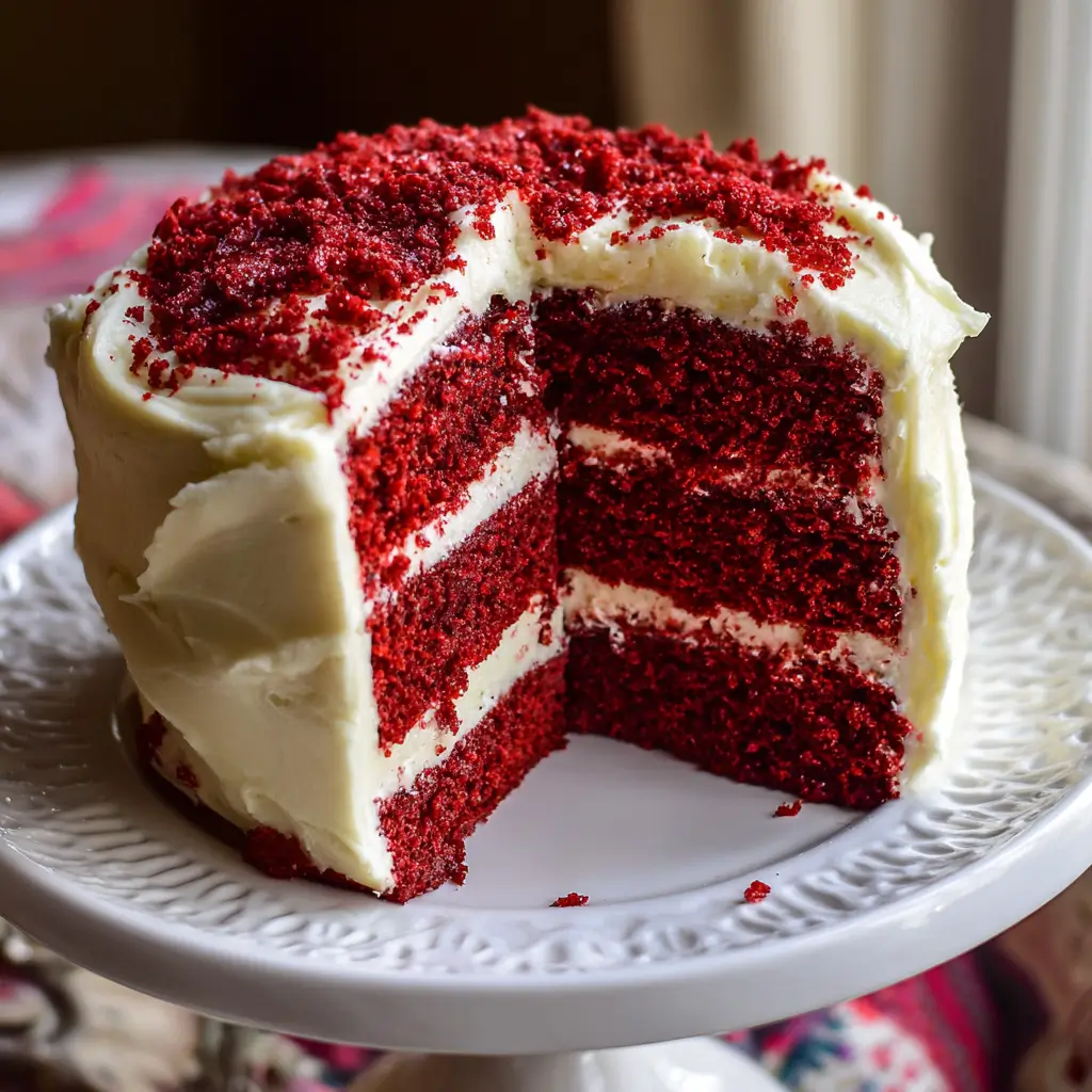 Classic Red Velvet Cake with Cream Cheese Frosting