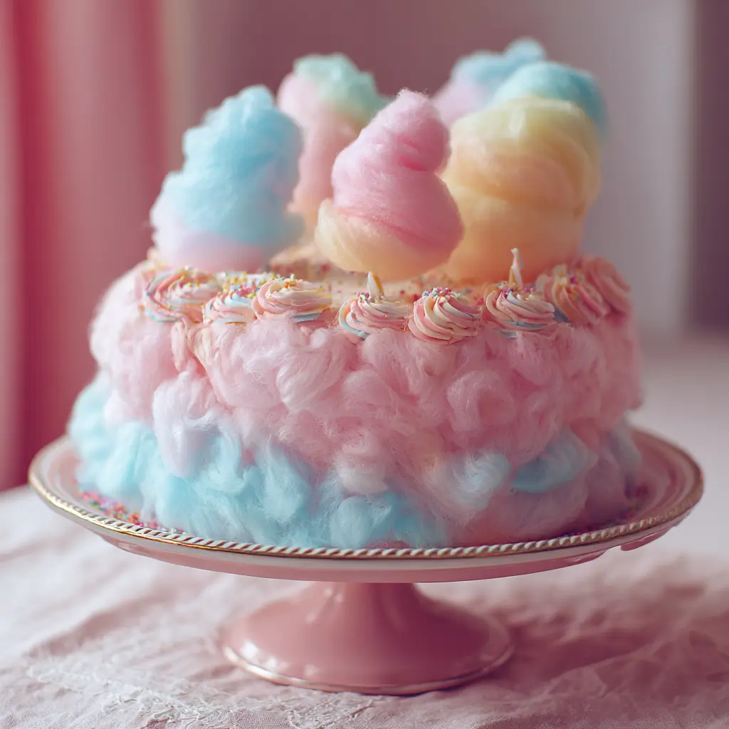 Cotton Candy Birthday Cake