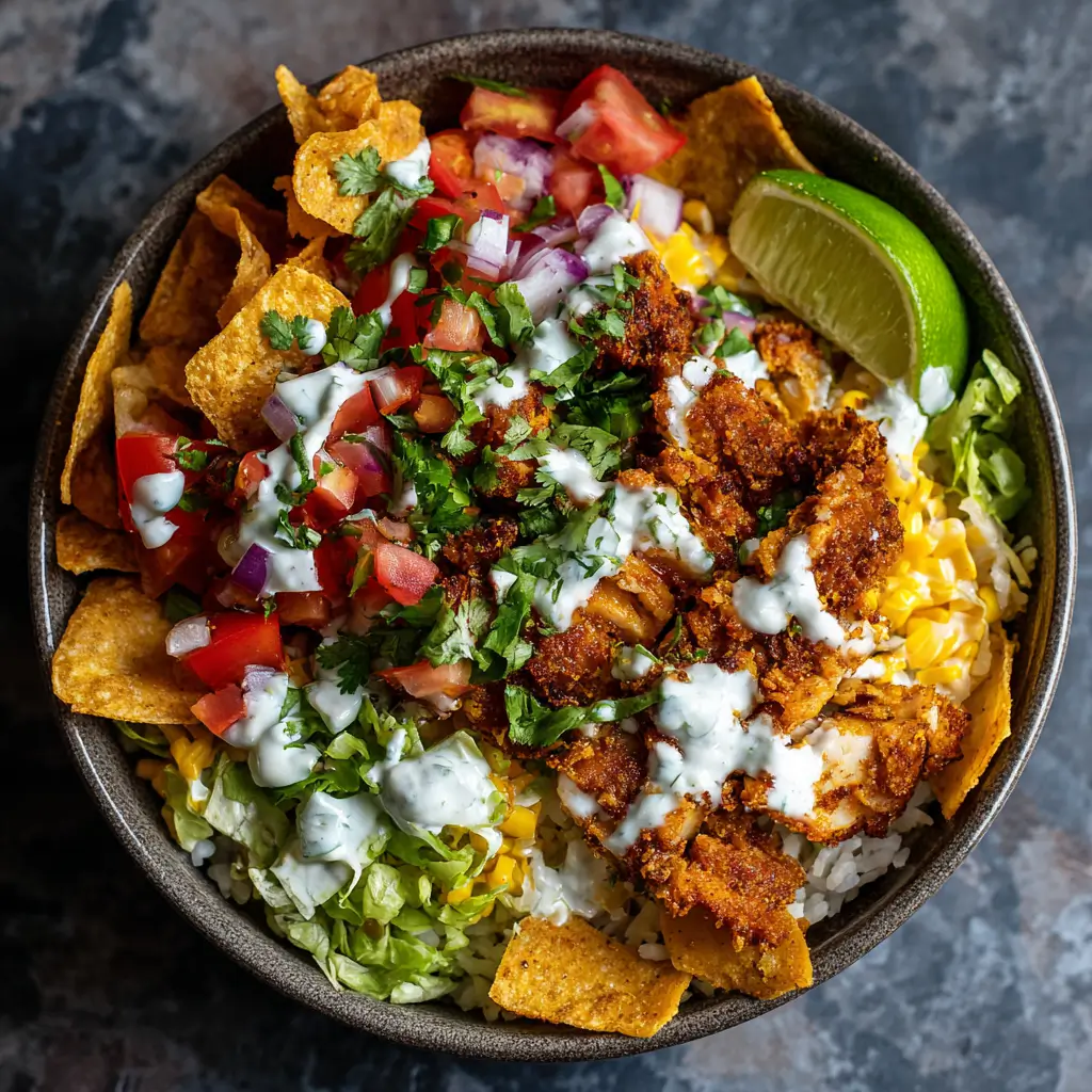 Crispy Chicken Burrito Bowls