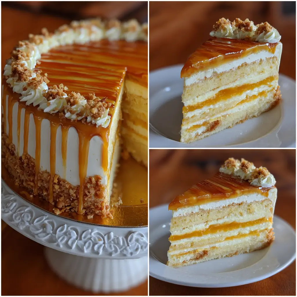 Golden Caramel Cream Cake