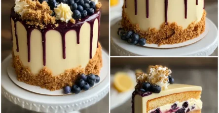 Lemon Blueberry Cheesecake Cake