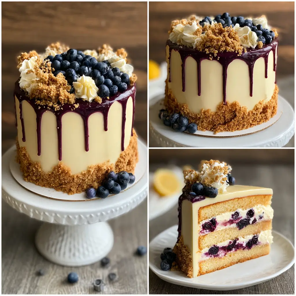 Lemon Blueberry Cheesecake Cake