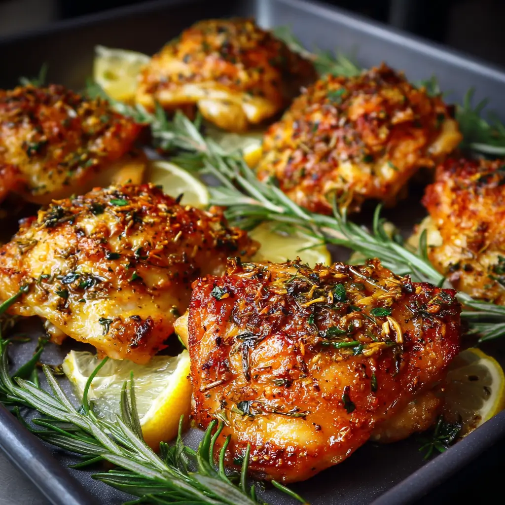 Lemon Herb Roasted Chicken Thighs