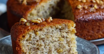 Moist Banana Walnut Cake