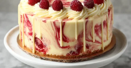 Raspberry Swirl Cheesecake Cake