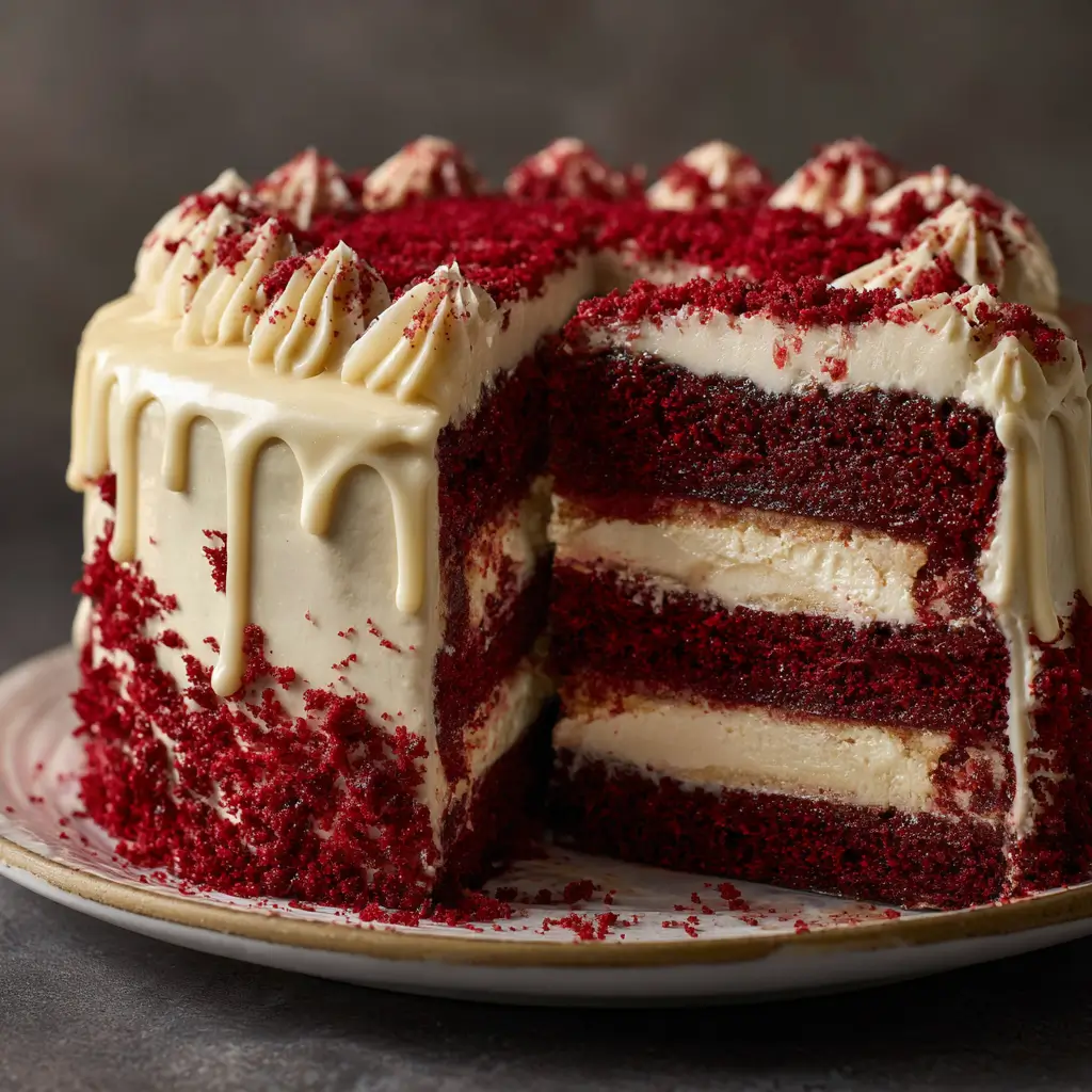 Red Velvet Cheesecake Cake